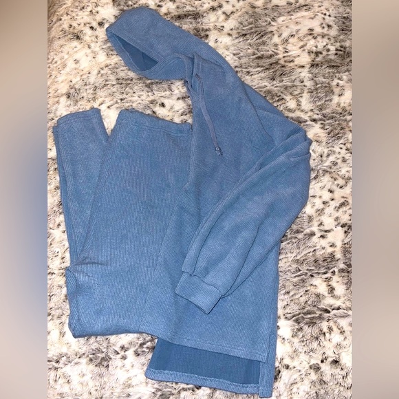 Maternity Set Drop Shoulder Drawstring Hoodie & Leggings Size M EUC - Picture 2 of 15